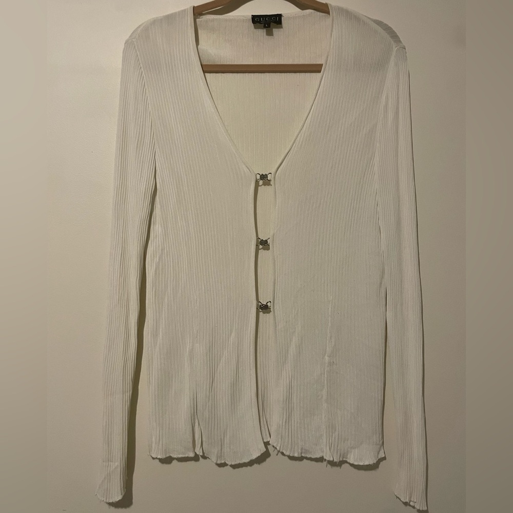 White Gucci cardigan